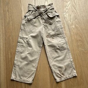 Zara Tan Cargo Bottoms with Relaxed Fit